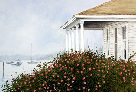 Struna Galleries of Brewster and Chatham, Cape Cod Paintings of New England and Cape Cod  - Harbor Roses